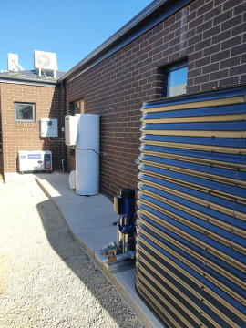 Fire tank and pump installed with other house appliances